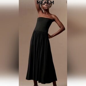 New Me + Em Modal 2 in 1 Bandeau Dress in Black 10